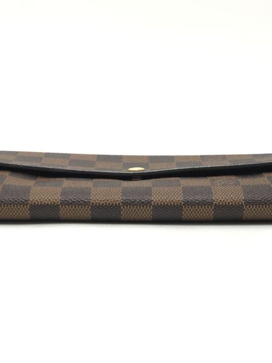 Louis Vuitton Long Wallet Portefeuille Sarah Damier Canvas Ebene Brown - Picture 5 of 9